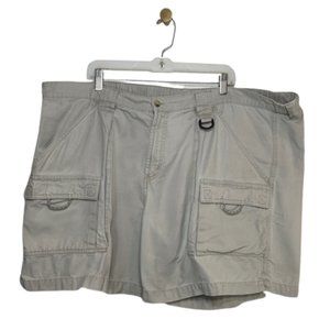 Columbia PFG Performance Fishing Gear Shorts Mens XXL Beige 100% Cotton Pockets